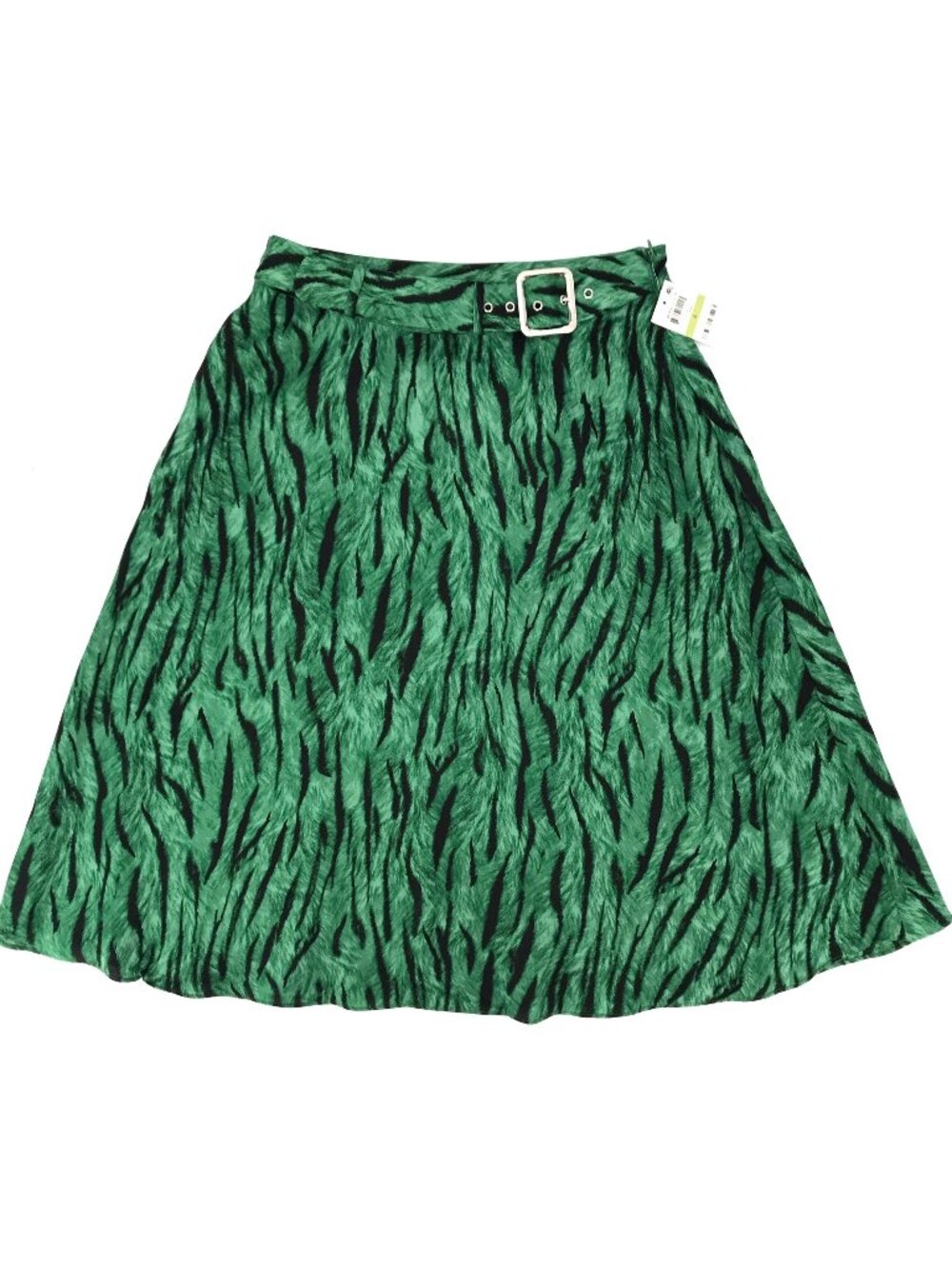 NWT INC International Concepts Emerald Green Zebra Print Skirt With Belt Size 4